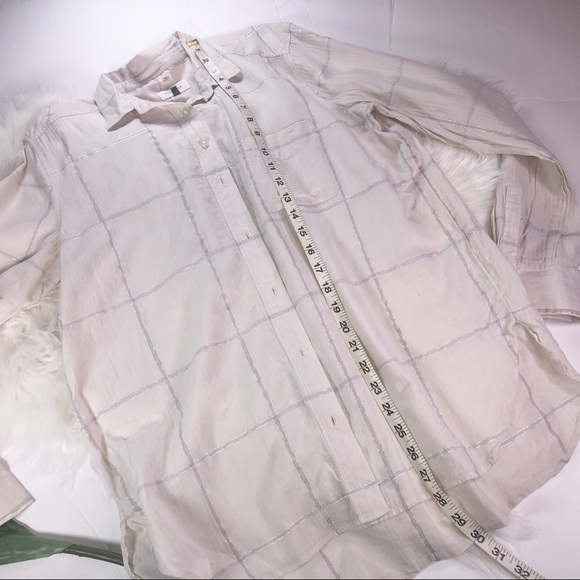 The Loft Cream striped softened button down shirt - Picture 9 of 10